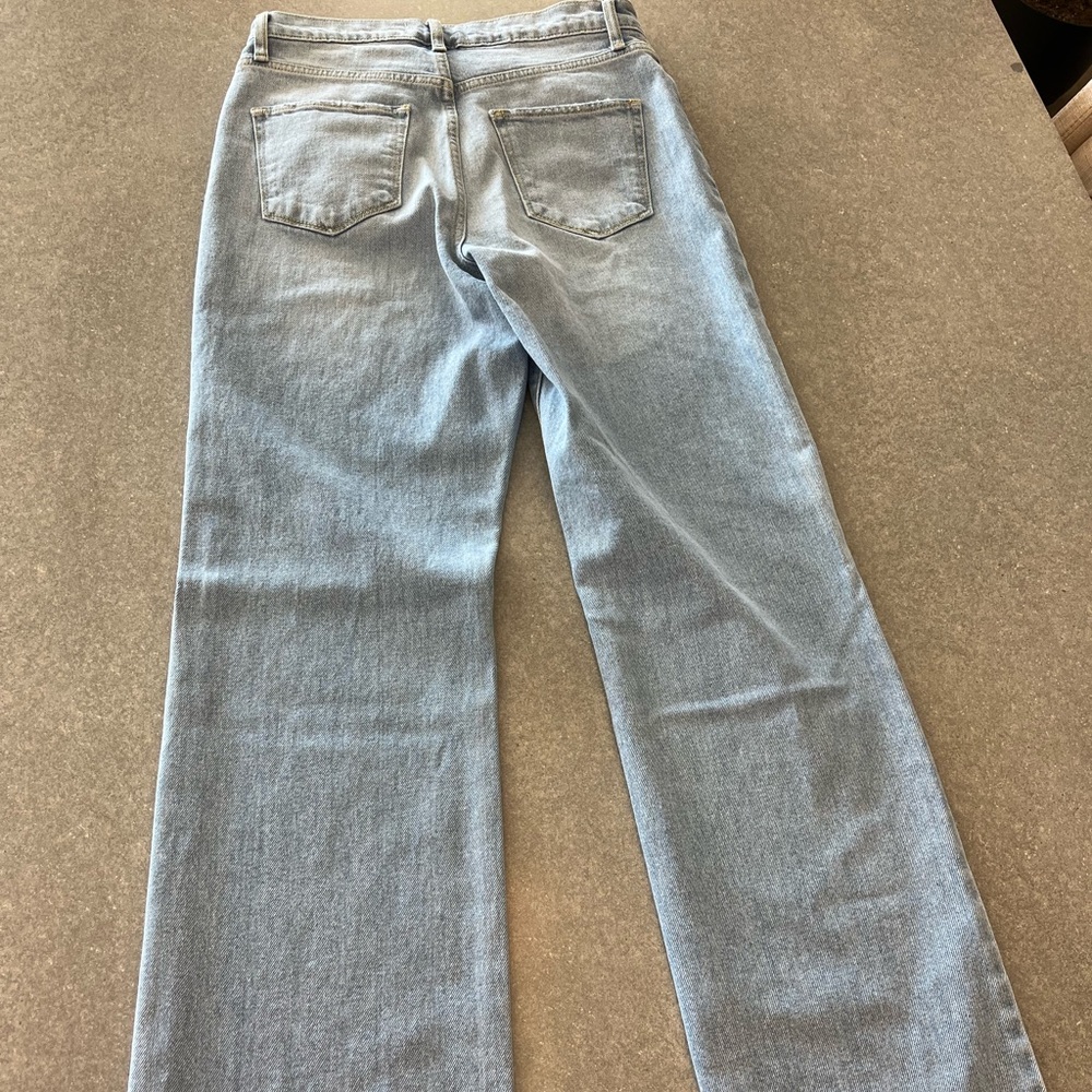 NEW Fashion Nova Petite Can't You Relax Straight Leg Jeans Lightwash Size 7